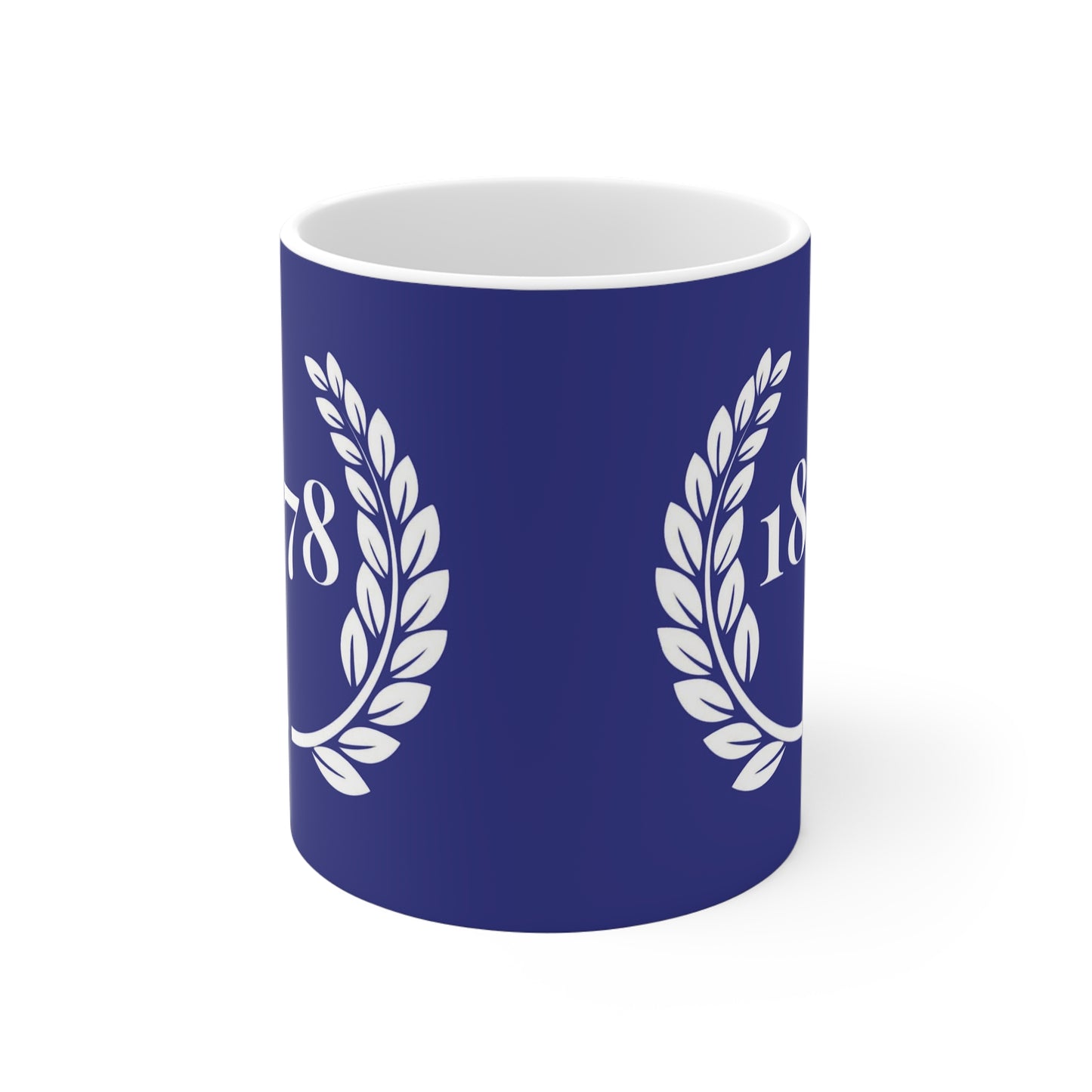 1878 Wreath Blue and White Mug