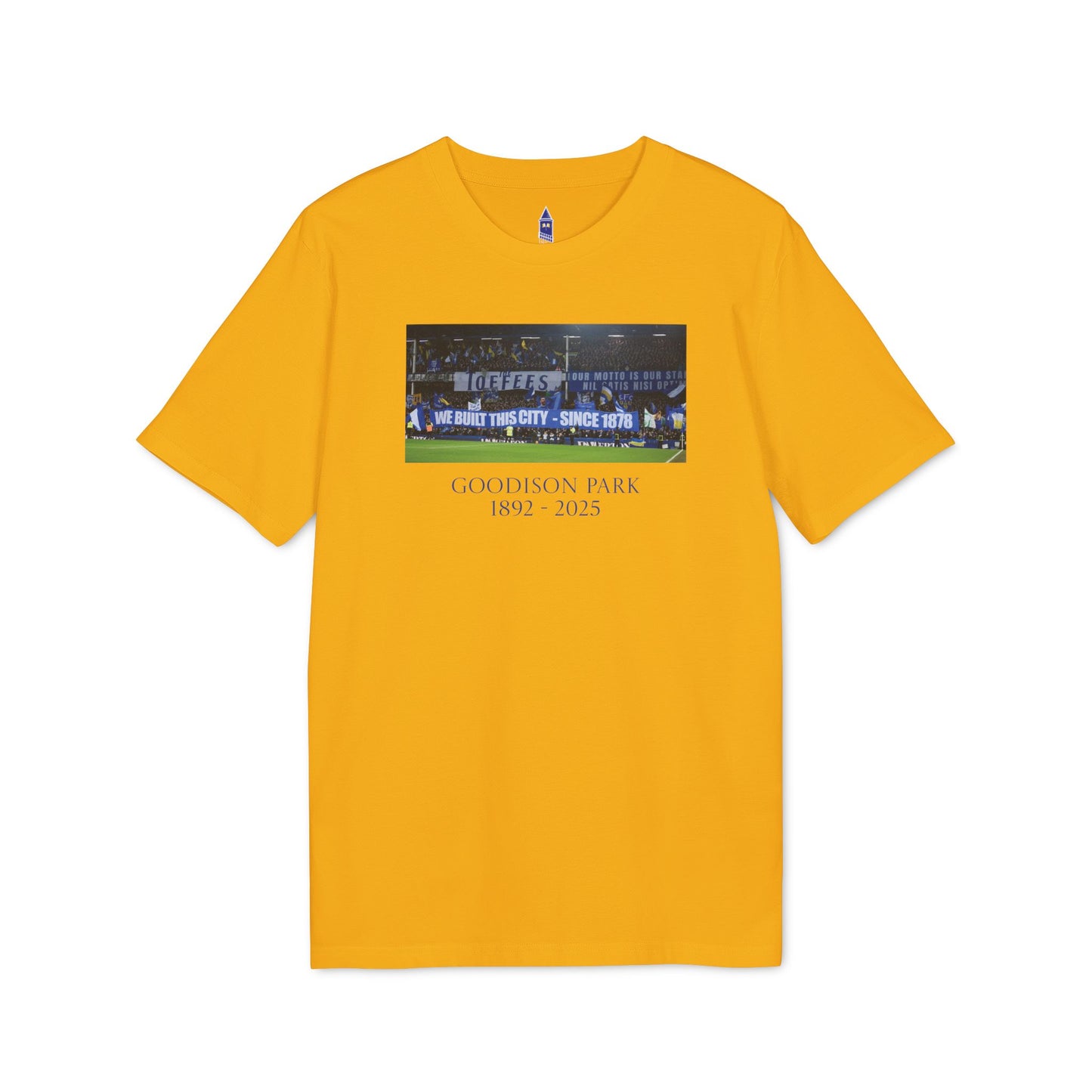 Gwladys Street We Built This City T-Shirt | Unisex Graphic Tee for Everton Fans