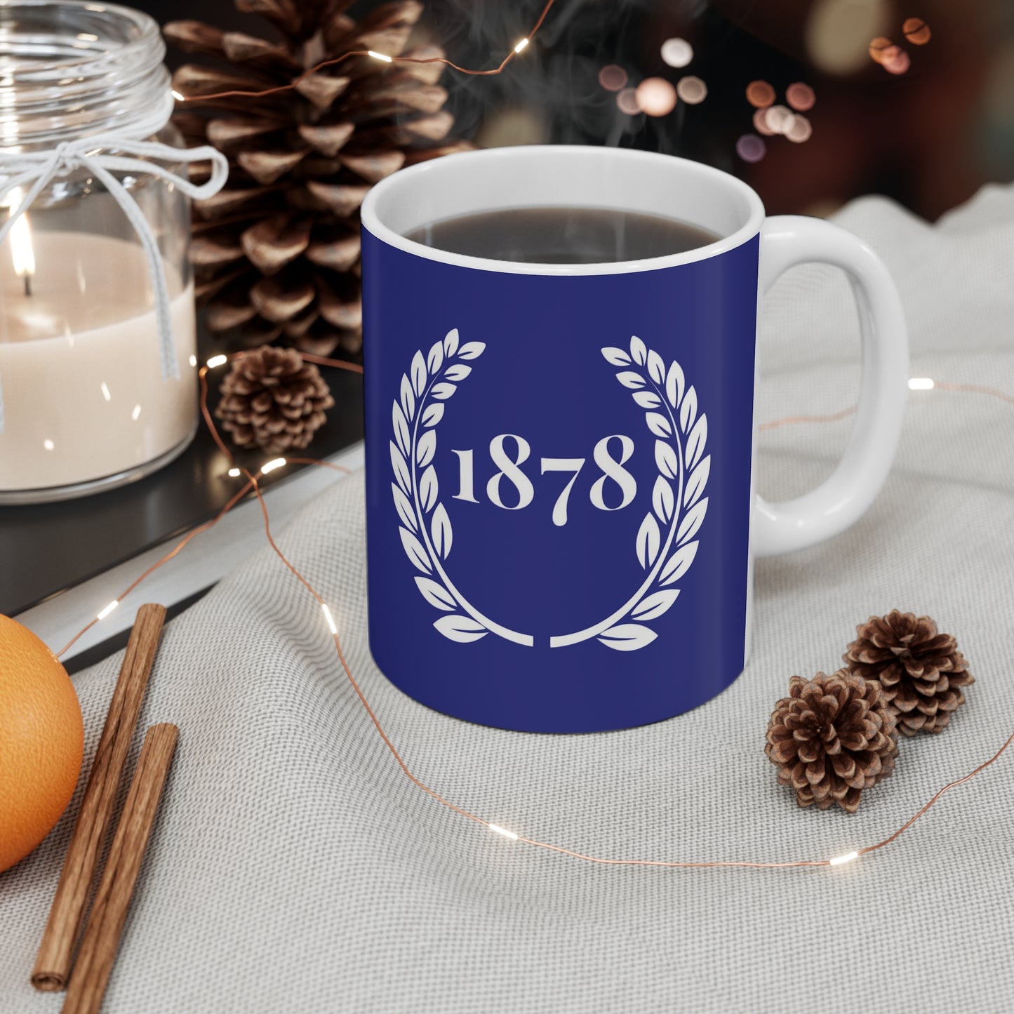 1878 Wreath Blue and White Mug