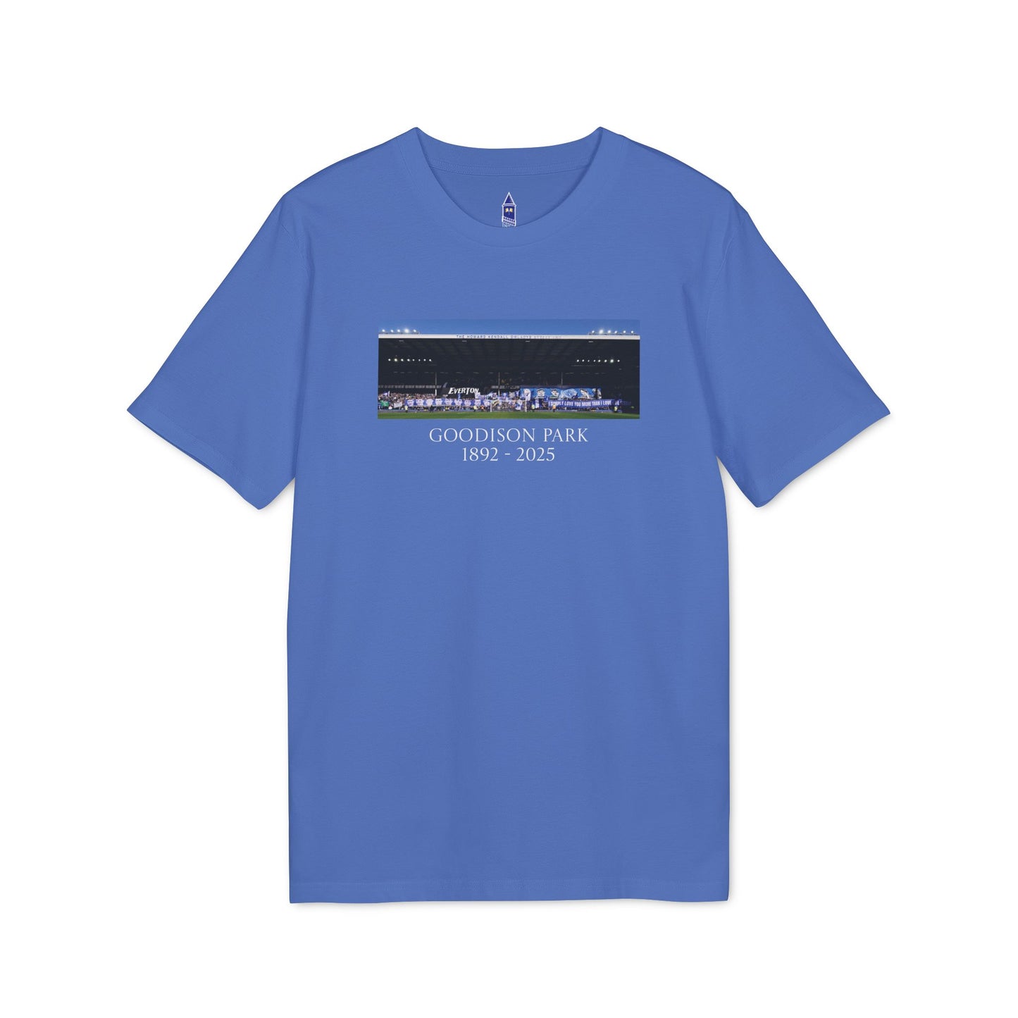 Gwladys Street Flag Display T-Shirt | Unisex Graphic Tee for Everton Fans