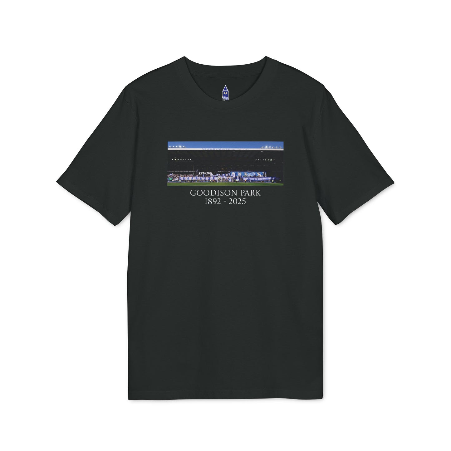 Gwladys Street Flag Display T-Shirt | Unisex Graphic Tee for Everton Fans