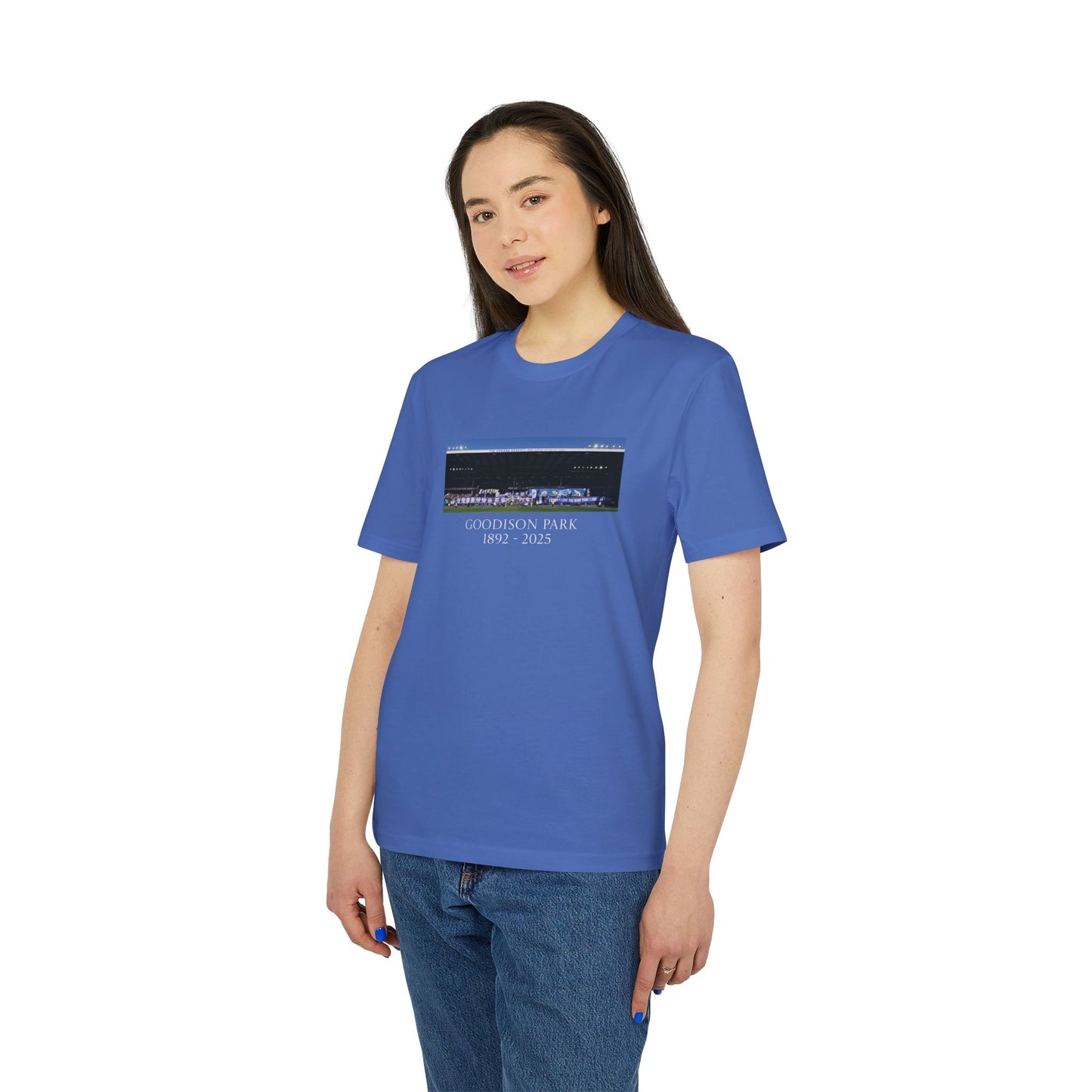 Gwladys Street Flag Display T-Shirt | Unisex Graphic Tee for Everton Fans