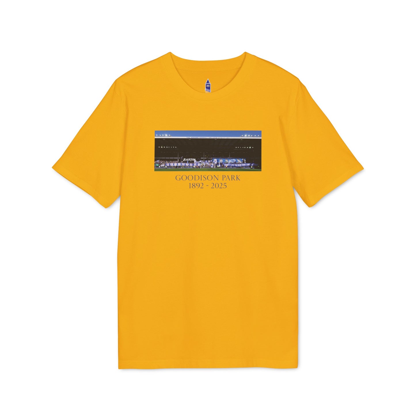 Gwladys Street Flag Display T-Shirt | Unisex Graphic Tee for Everton Fans