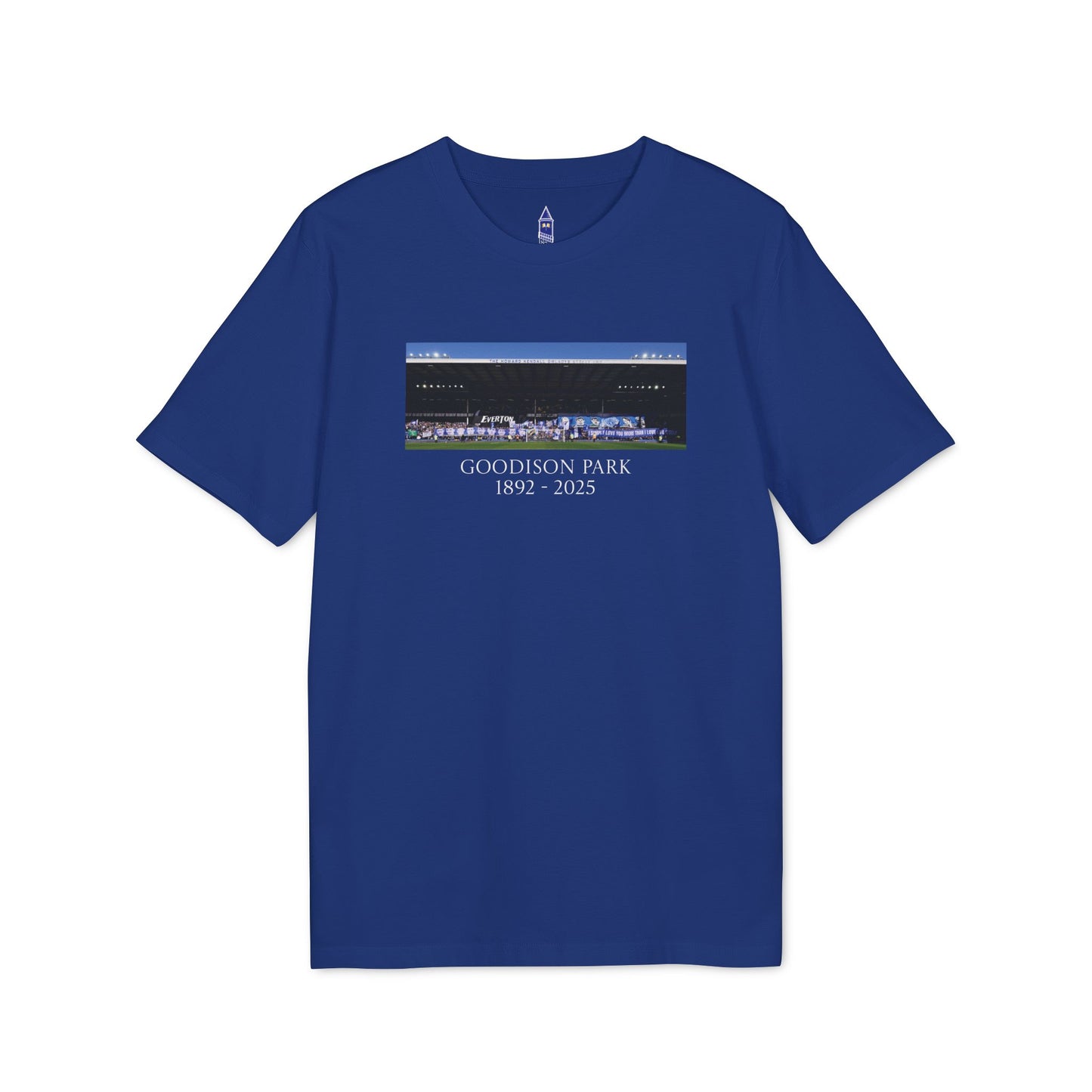 Gwladys Street Flag Display T-Shirt | Unisex Graphic Tee for Everton Fans