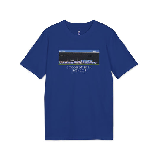 Gwladys Street Flag Display T-Shirt | Unisex Graphic Tee for Everton Fans