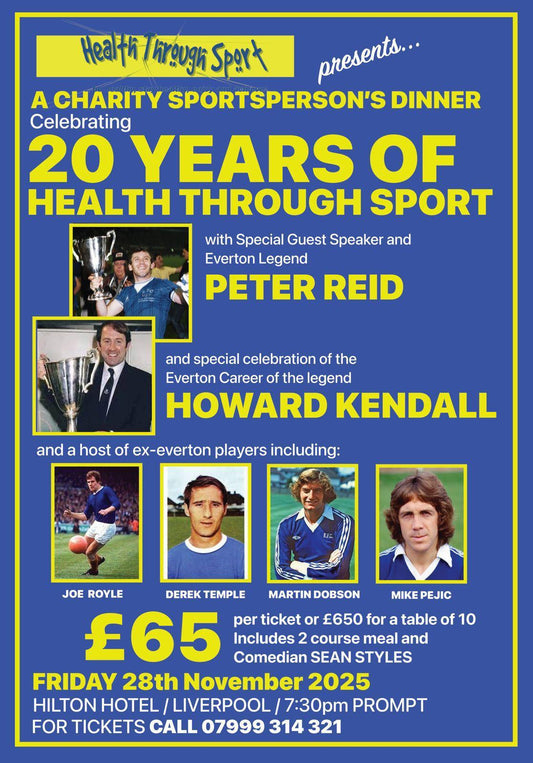 Win A Table At The Health Through Sport Charity Dinner With Special Guest Peter Reid