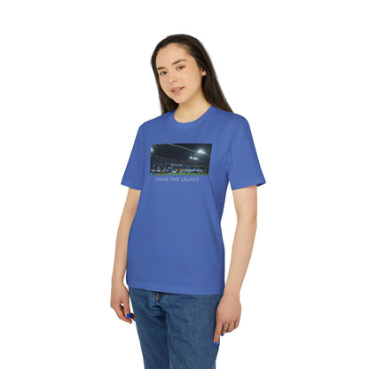 Gwladys Street Under The Lights Text T-Shirt | Unisex Graphic Tee for Everton Fans