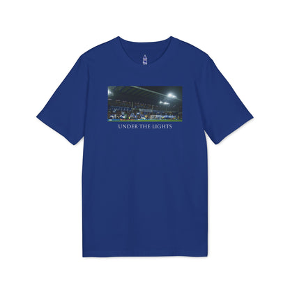 Gwladys Street Under The Lights Text T-Shirt | Unisex Graphic Tee for Everton Fans
