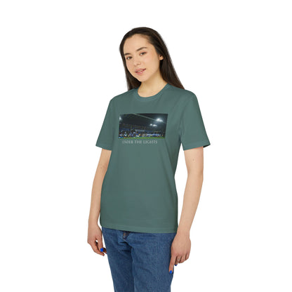Gwladys Street Under The Lights Text T-Shirt | Unisex Graphic Tee for Everton Fans