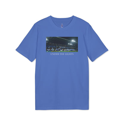 Gwladys Street Under The Lights Text T-Shirt | Unisex Graphic Tee for Everton Fans